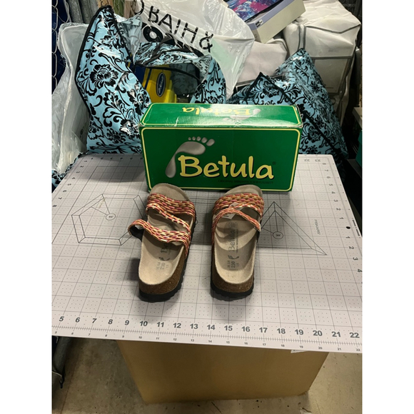 Women's Betula Pink & Tan Sandals Size 5 - Picture 1 of 3
